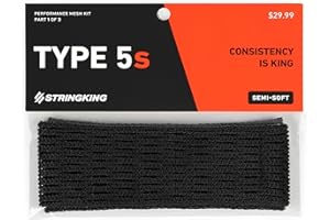 StringKing Type 5s Semi-Soft Lacrosse Mesh Piece (Black)
