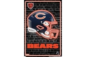 TRENDS INTERNATIONAL NFL Chicago Bears - Neon Helmet 23 Wall Poster, 34L" x 22.4W", Unframed Version