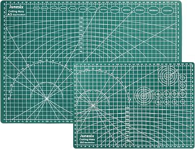 ASelected 2Pcs A3 A4 Self-Healing Cutting Mats Green Double-Sided PVC Grid