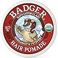 Badger Hair Pomade for Men, 100% Organic, Easy to Use, Subtle Masculine Scent, Medium Hold Hair Pomade with Medium Shine Finish, 2 oz Tin
