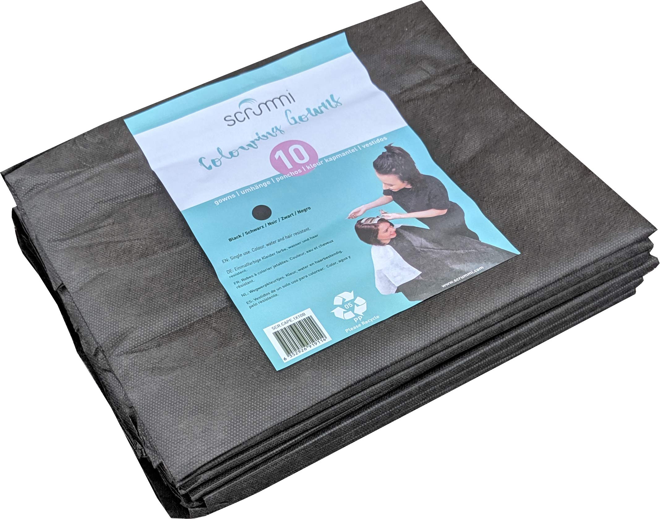 Scrummi® Disposable Colouring Gown | Waterproof and Colour Resistant | Biodegradable and Sustainable | Pack of 10