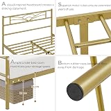 Yaheetech 4ft6 Double Bed Frame Cloud Headboard Metal Slats 363kg Gold view 5