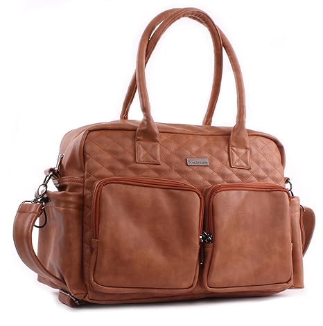 Kidzroom 030-8095-2 Wickeltasche Vision of Love- PU Leder- gesteppt - cognac, braun
