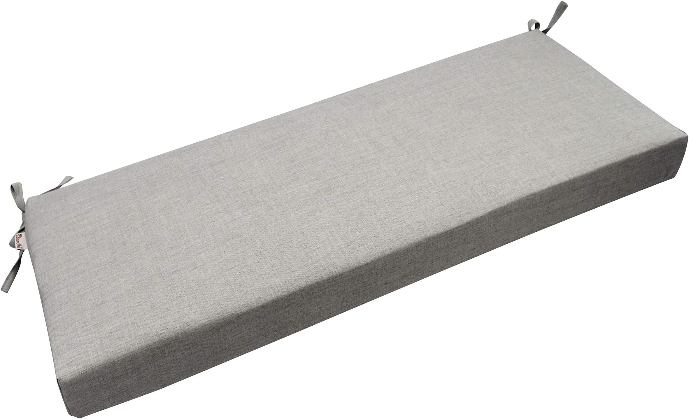 RSH Décor Indoor/Outdoor Bench Cushion Made from Premium Sunbrella Cast Silver Grey/Gray Fabric - 3" Thick Foam Bench Pad with Ties - Choose Size (39" x 17.5")