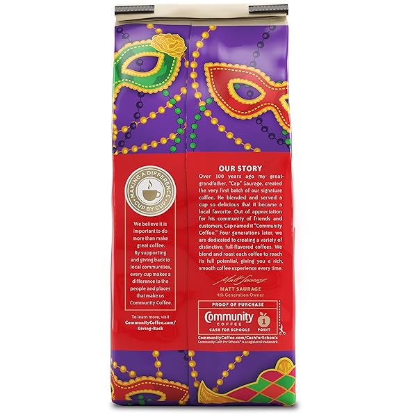 COMMUNITY COFFEE MARDI GRAS KING CAKE FLAVORED 12 OUNCES, MEDIUM ROAST GROUND COFFEE, 12 OUNCE BAG (PACK OF 1)