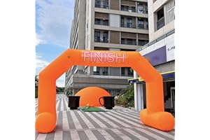 Sewinfla 20ft Start Finish Line Inflatable Arch Orange with Powerful Blower, Hexagon Inflatable Archway for Race Outdoor Advertising Commerce