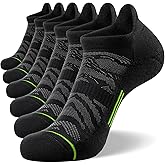 FITRELL 6 Pack Men's Ankle Running Socks Low Cut Cushioned Athletic Sports Socks 7-9/9-12/12-15