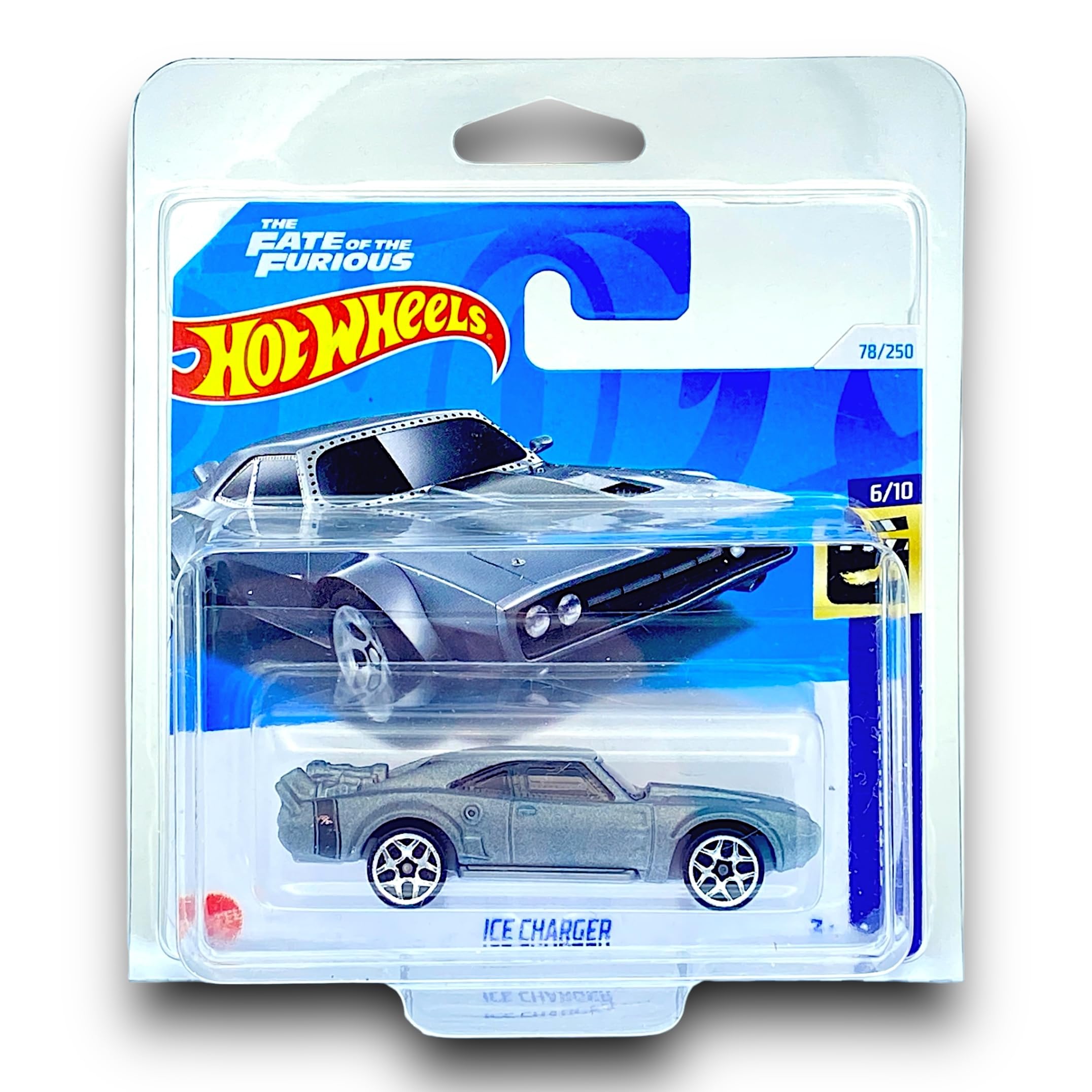 Hot Wheels Ice Charger (Silver) 6/10 HW Screen Time - 2024-78/250 (Short Card) - COMES IN A GENUINE KLAS CAR KEEPER PROTECTOR CASE - HTB34