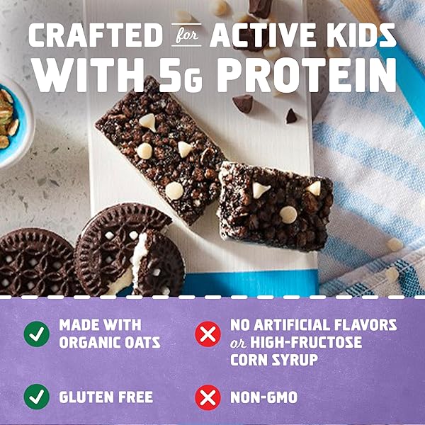 ZBAR PROTEIN – COOKIES ‘N CREME – CRISPY SNACK BARS – MADE WITH ORGANIC OATS – NON-GMO – 5G PROTEIN – GLUTEN FREE PROTEIN BARS (15 PACK)