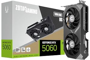 ZOTAC Gaming GeForce RTX 5060 Twin Edge OC DLSS 4 8GB GDDR7 128-bit 28 Gbps PCIE 5.0 Gaming Graphics Card, SFF-Ready Compact