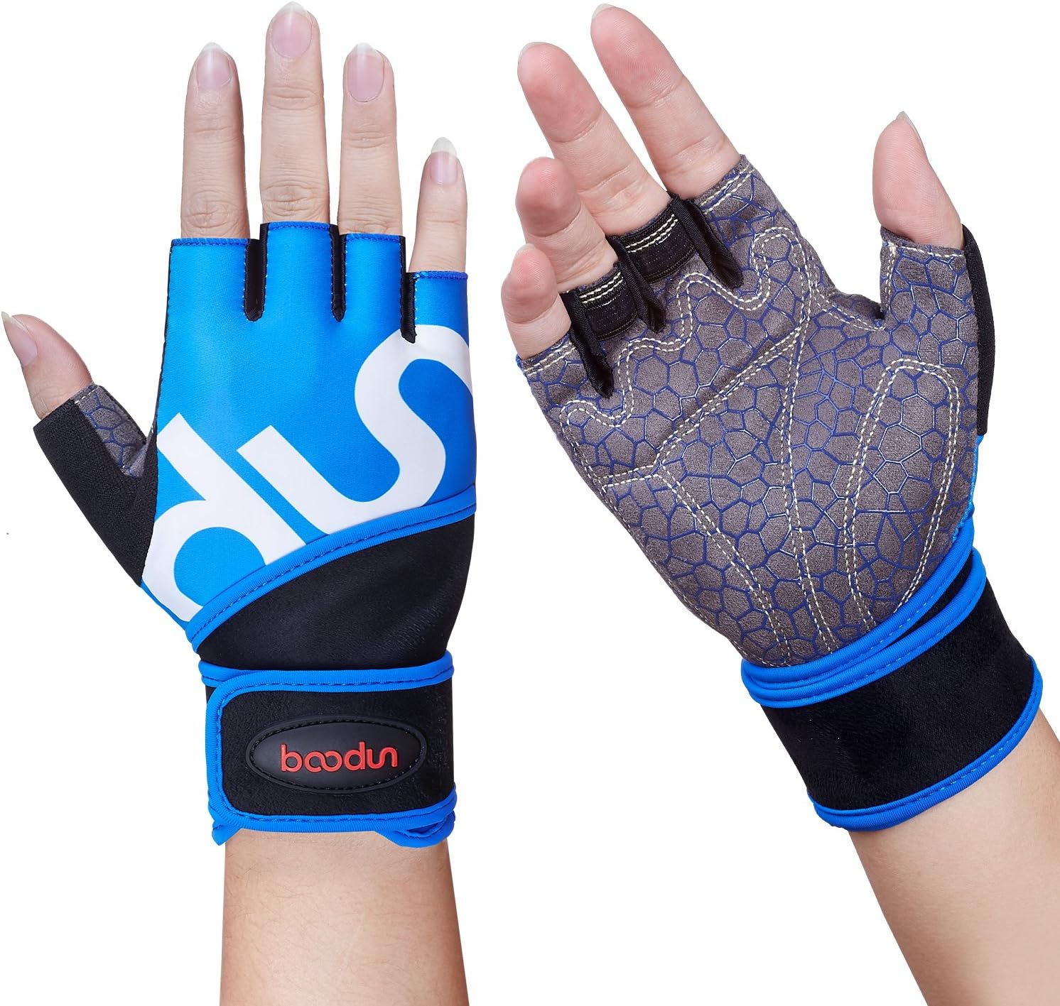 Amazon Com Boodun Gym Workout Gloves For Weightlifting Powerlifting Dumbbells Rings Training Biling Cycling Premium Quality Weights Lifting Gloves Workout Gloves With Soft Leather Fabric For Men And Women Sports Outdoors