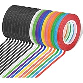 selizo 20 Rolls Whiteboard Tape, 1/8" Thick, Pinstriping &amp; Draping Tape for DIY Art Crafts