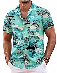COOFANDY Mens Summer Shirts Beach Linen Shirts