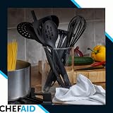 Chef Aid Nylon Skimmer, BPA Free Kitchen Utensil for Non-Stick Cookware, Black view 4