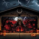 DBPBToU 7x16 ft Halloween Garage Door Cover Banner (Grim Reaper) | Garage Door Halloween Cover Decorations