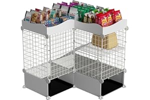 STILLCOVE 2 Tier Rabbit Cage Indoor with Top: C&C Bunny Hutch Cat Cage with Pull Out Tray(Medium Size)