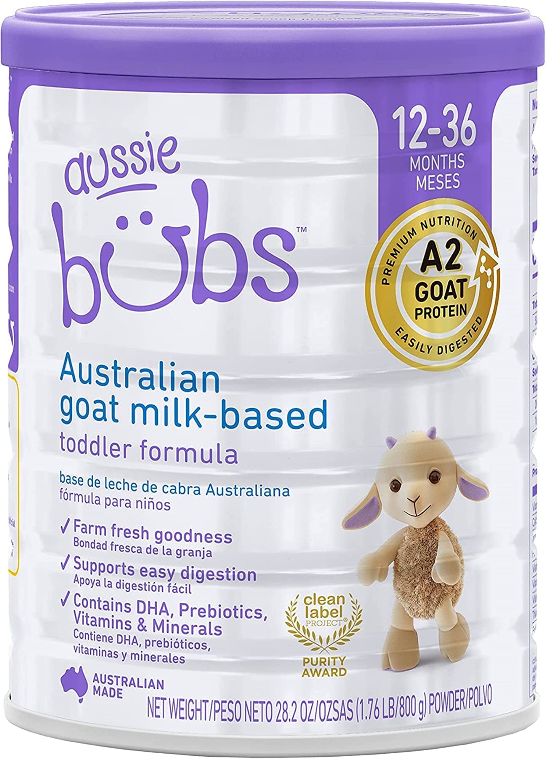 Photo 1 of Bubs Australian Goat Milk-Based Toddler Formula, For Kids 12-36 months, Made with Fresh Goat Milk, 28.2 oz BB: 10/15/25