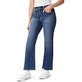 WallFlower Women's Juniors InstaVintage Fearless Curvy High-Rise Stretch Flip Flop Flare Ankle Jeans