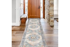 TOPRUUG Washable Runner Rug 2x7 - Hallway Runner Rug Kitchen Rugs and Mats Non Skid Washable Waterproof Carpet Runner for Living Room Bedroom Bathroom (Blue, 2X7)