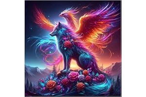 Lophomie Diamond Art Kits for Adults, 5D DIY Wolf Diamond Painting Kits for Adults Beginners, Diamond Dots Kits Gem Arts Crafts for Home Wall Decor 14x14 Inch