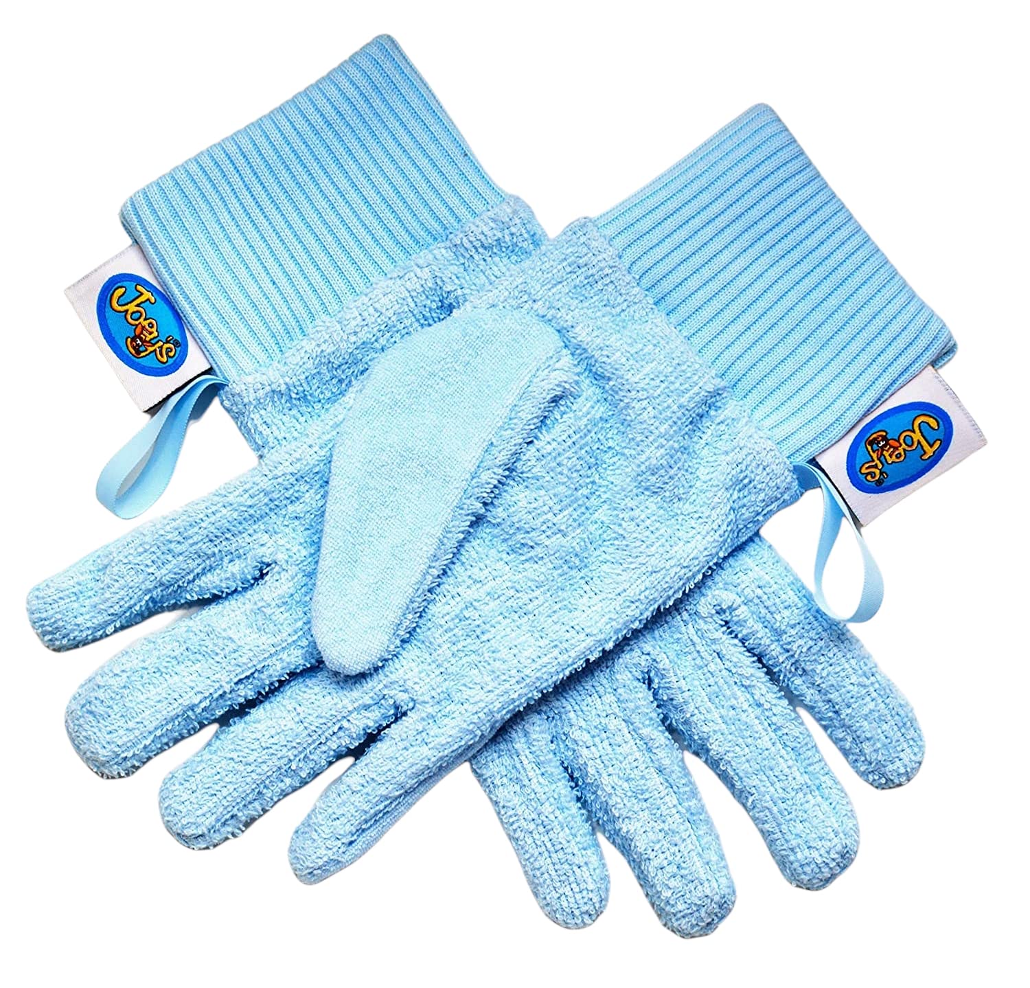 Flannel Fingers Bath Gloves (Small/Medium, Blue) Award Winning