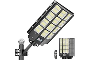 XMPTYN Solar Street Light 8000W Solar Parking Lot Lights Outdoor Waterproof, 240000LM 8000K Dusk to Dawn with Motion Sensor, LED Wide Angle Lamp