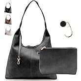 Cee & Dee Vegan Leather Hobo Bag, Slouchy Style with Shoulder Strap, Zippered Compartments, Table Purse Holder, Cosmetics Bag