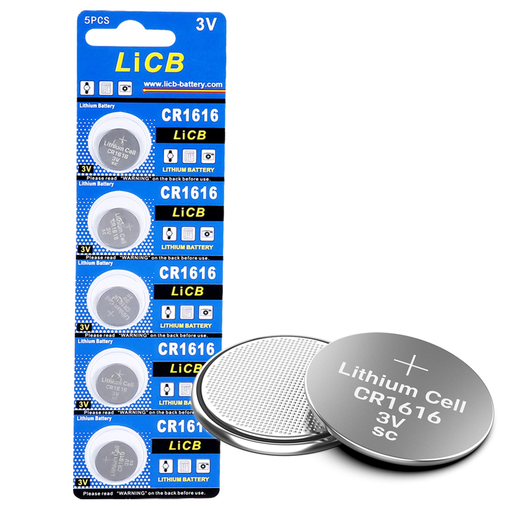 Photo 1 of LiCB CR1616 Battery,Long-Lasting & High Capacity CR1616 Lithium Batteries,3 Volt Coin & Button Cell (5-Pack)