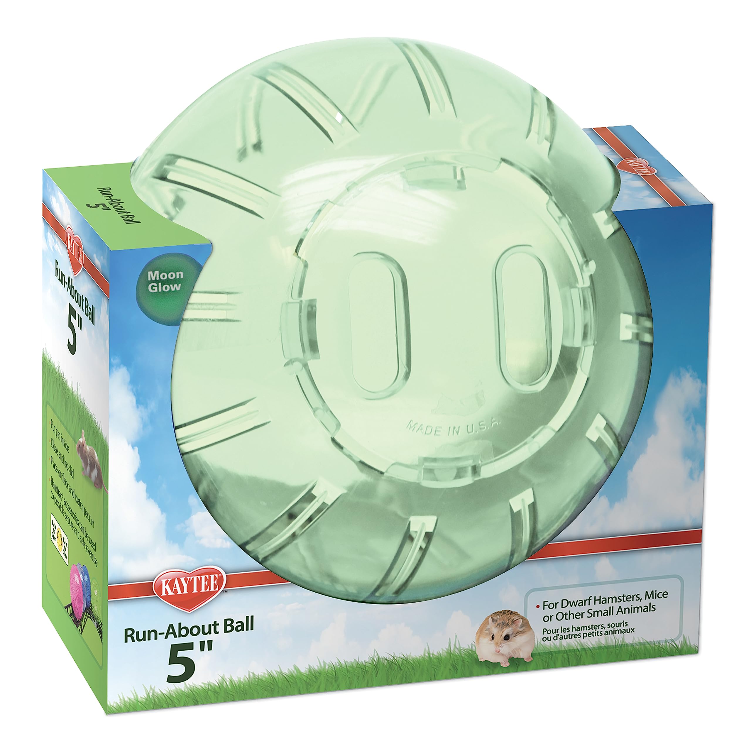 Kaytee 5" Moon Glow Run-About Exercise Ball For Pet Dwarf Hamsters & Mice