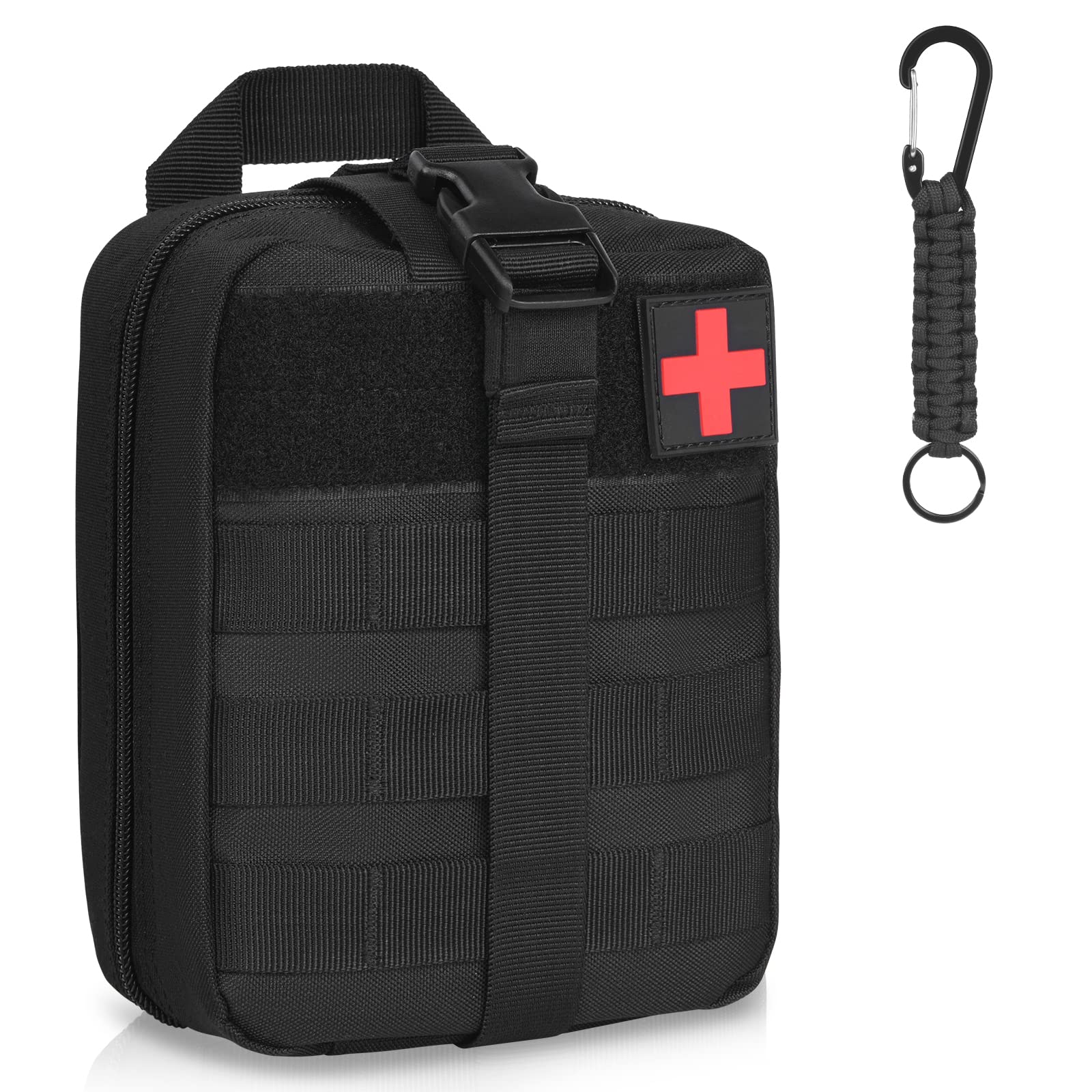 flintronic Tactical Molle Pouch, EDC Gadget Waist Bags, Compact Utility Belt with Cell Phone Holster for Sports, Hiking, Camping, Traveling-Black