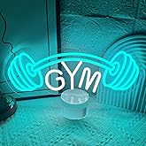 Gym Neon Sign, Dumbbell LED Neon Signs for Gym Decoration, Gym Dumbbell Shaped Neon Light Signs, Barbell Sports Neon LED Lights for Home Bedroom Man Cave Playroom College Fitness Club Gym Wall Art