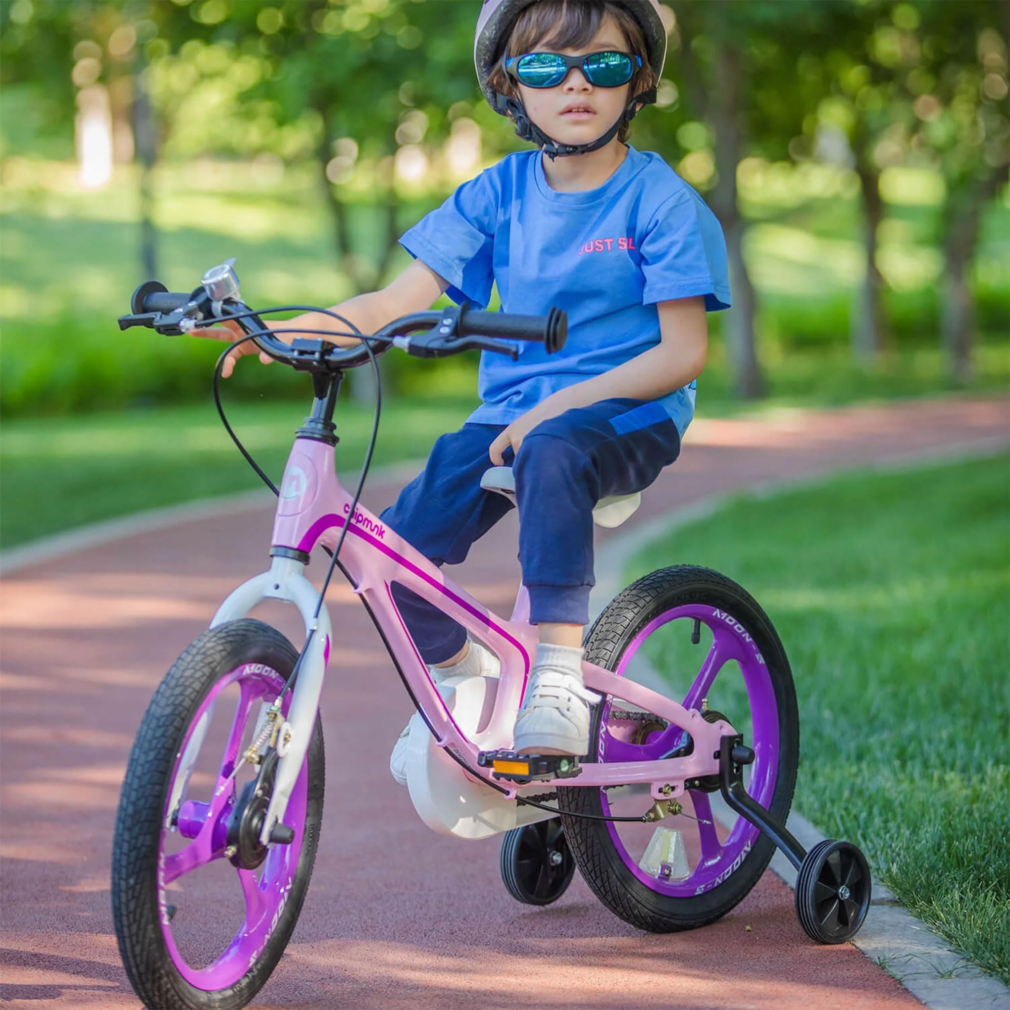 Royalbaby Space Kids Bike 14 16 18 Inch Mg Aluminium Alloy Boys Girls Bicycle Ages 3-9 Years Disc Brakes Dual Handle Brakes Training Wheel Options