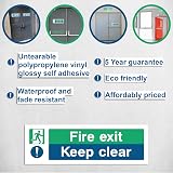 Rubigo Fire Exit Keep Clear Sign 30x10cm Multipack 3 Self Adhesive view 3