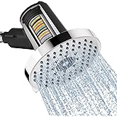 SR SUN RISE Filtered Shower Head with Filters- High Pressure Rain Shower Head,with 20-Stage shower Filter,1.8/2.5 GPM Flow Rate,6 Spray Modes for Hard Water Softener,Remove Chlorine (Chrome,5.5 Inch)