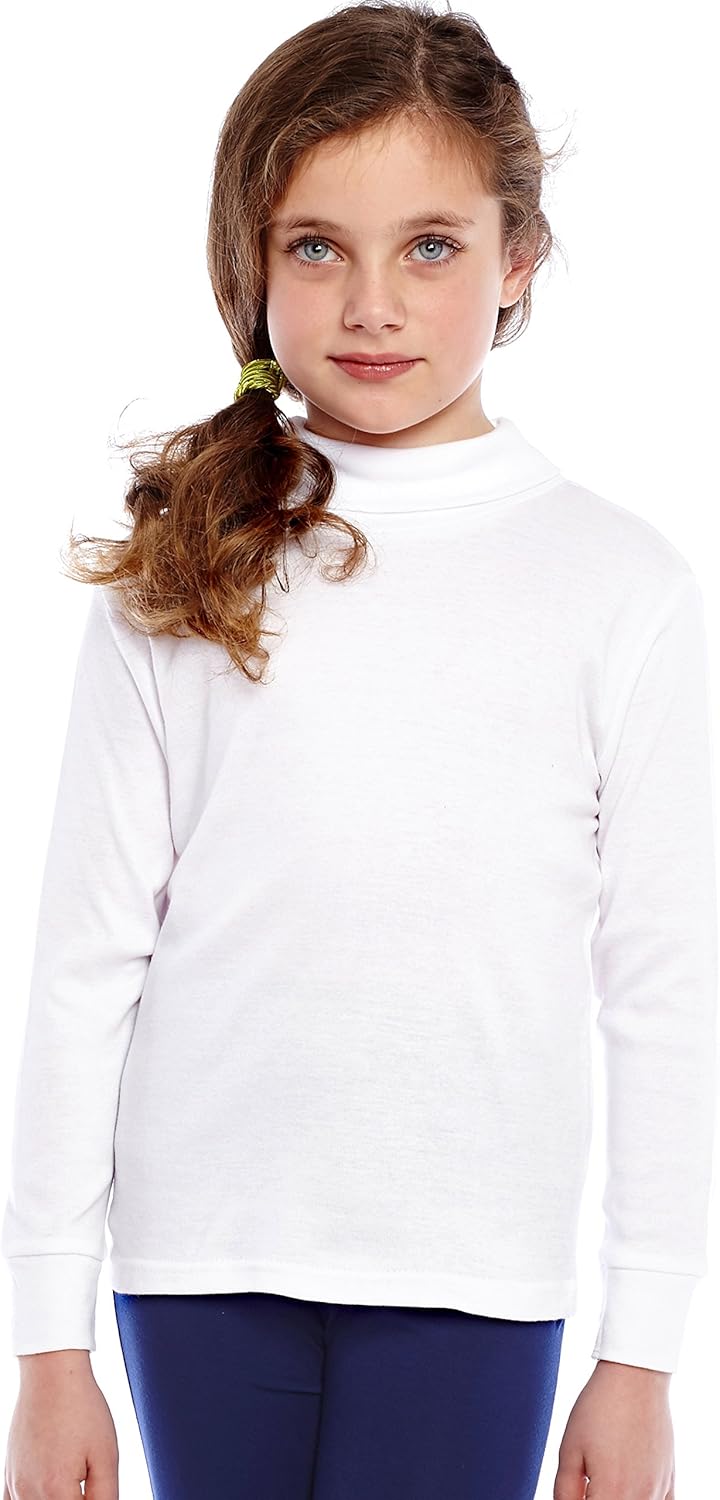 Leveret Girls Boys & Toddler Solid Turtleneck 100% Cotton Kids Shirt (2 Toddler-14 Years) Variety of Colors: Clothing