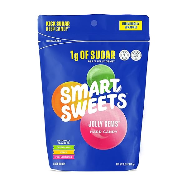 SMART SWEETS, CANDY HARD GEMS JOLLY, 2.5 OUNCE