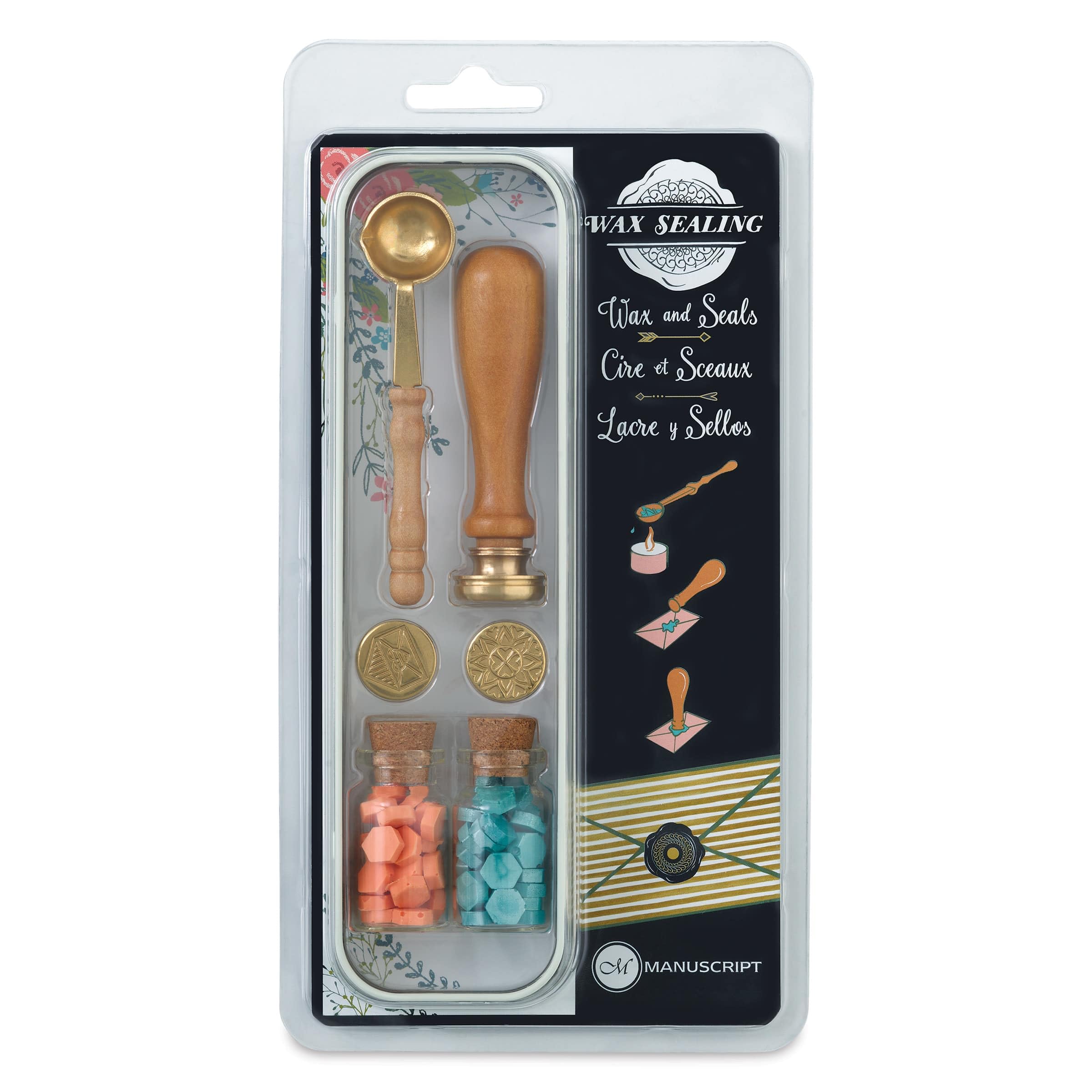 Manuscript Decorative Sealing Kit with Wax Beads and Spoon