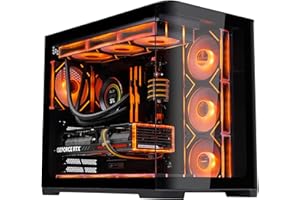 SAMA 2851A ATX Mid Tower Gaming PC Case – Computer Case with 4 ARGB PWM Fans, 360mm Radiator Support, Curved Tempered Glass F