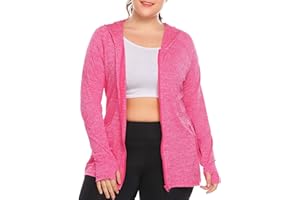 IN'VOLAND Womens Running Jackets Plus Size Lightweight Full Zip Up Track Workout Yoga Athletic Hooded Hoodie with Pockets
