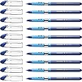 Schneider Slider Basic M (Medium) Ballpoint Pen, 1.0 mm, Transparent Barrel, Blue Ink, Box of 10 Pens (151103)