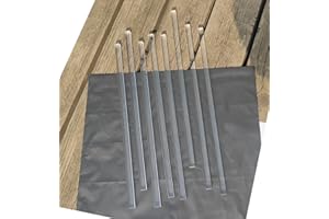 ELIPHS 8pcs 25/64"x25/64"x12in 0.4"(10mm) Clear Acrylic Square Rods PLEXIGLASS Lucite Plastic Rod