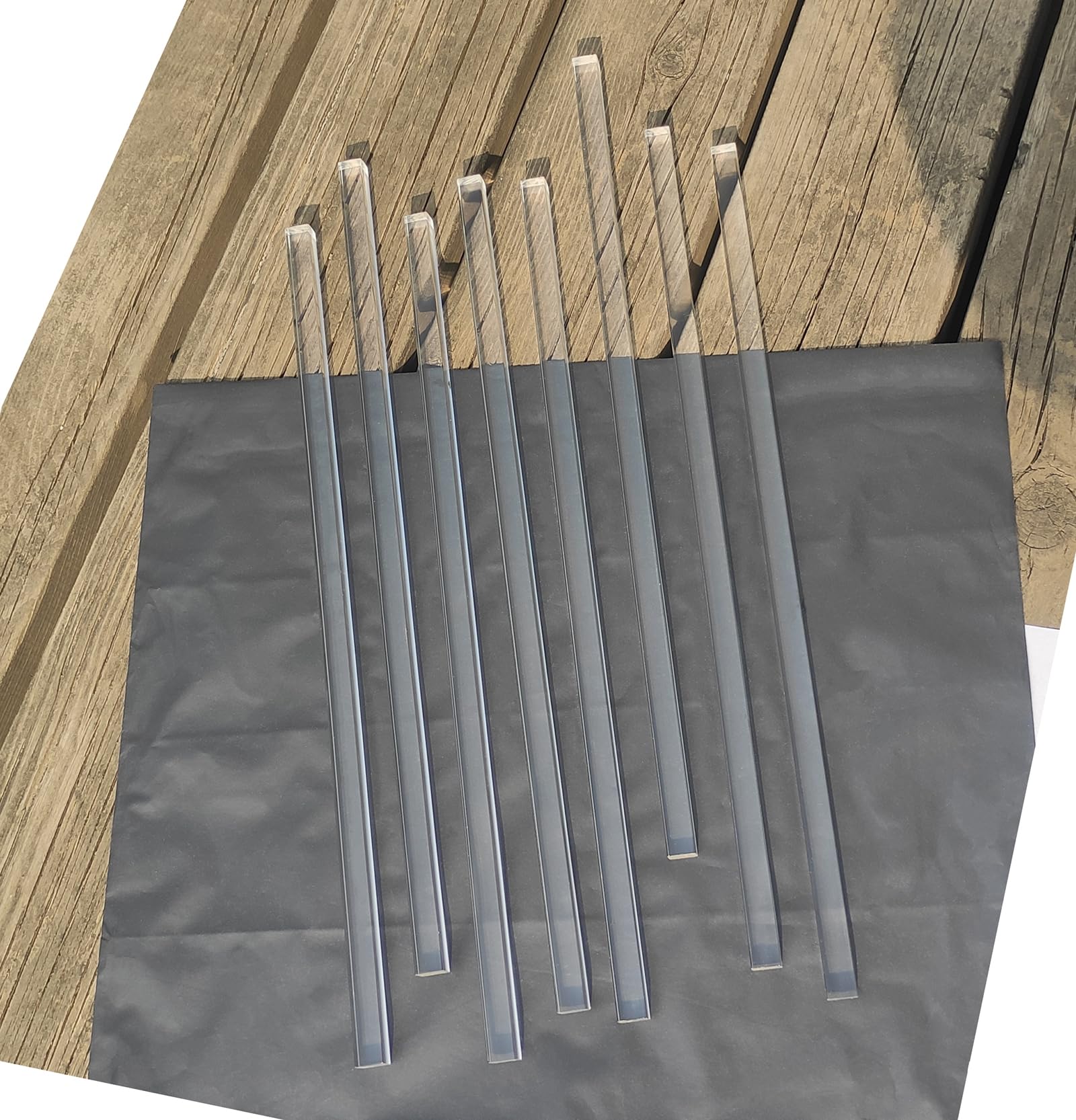 Photo 1 of 8pcs 25/64"x25/64"x12in 0.4"(10mm) Clear Acrylic Square Rods PLEXIGLASS Lucite Plastic Rod