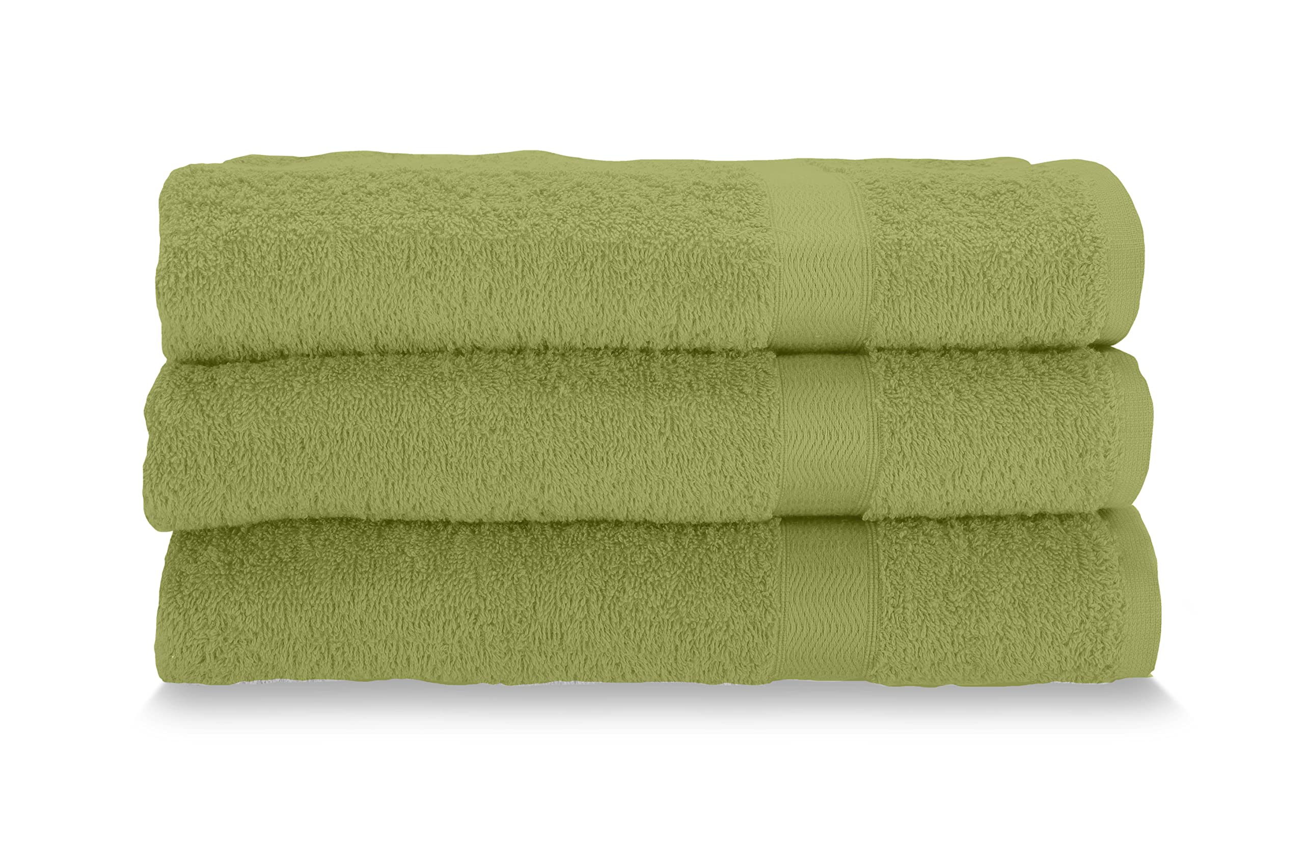Gabel Face Towels, Pure Cotton Hydrophilic Sponge, 60 x 100 cm, Moss, Set of 3