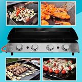 Dellonda 4 Burner Portable Gas Plancha 10kW BBQ Griddle DG23 Stainless view 3