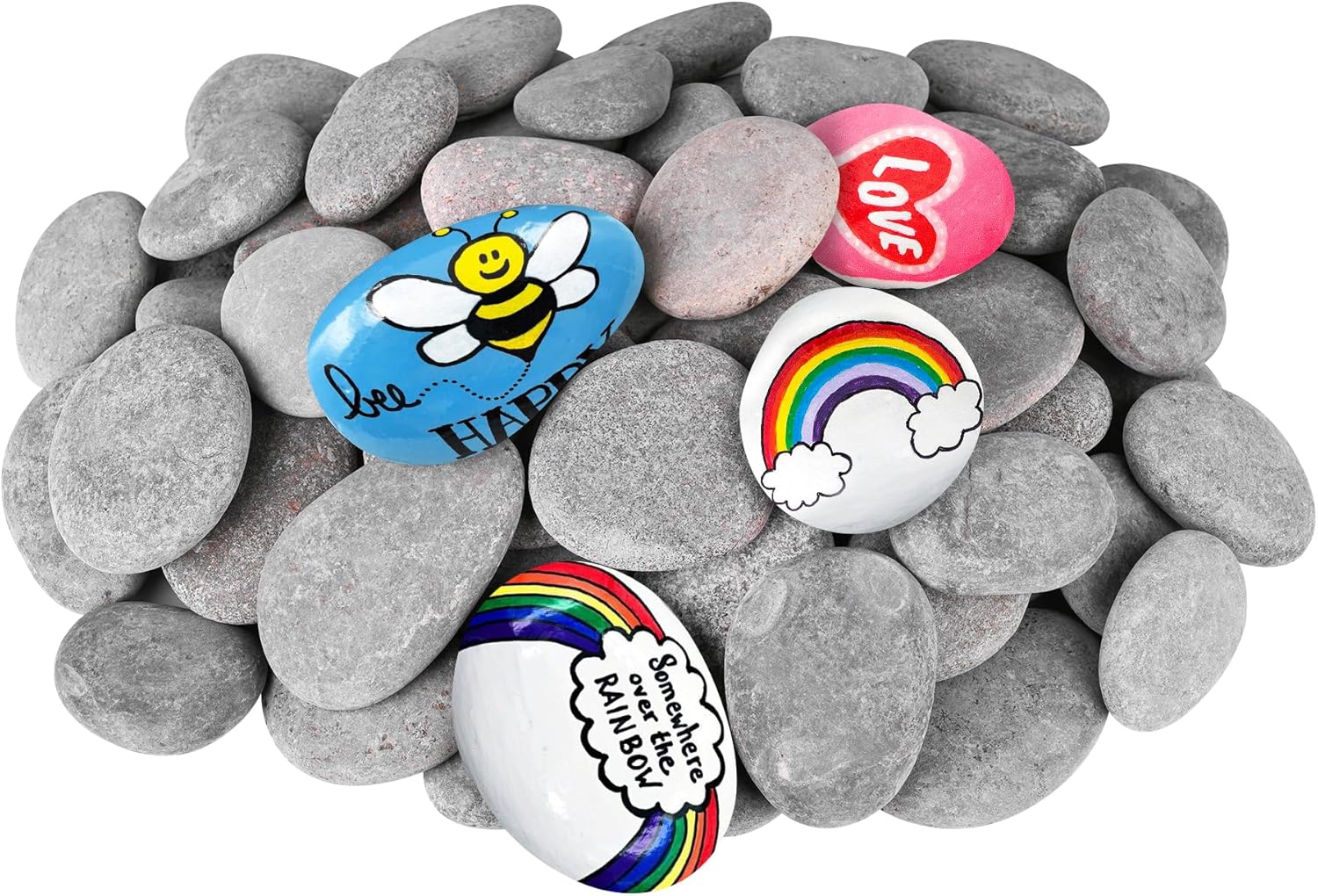 Paintings - River Rocks for Painting 75 Pcs Large 2-3 Inch Flat Smooth Painting Stones Craft Rock to Paint for Kids Crafts Painting Bulk