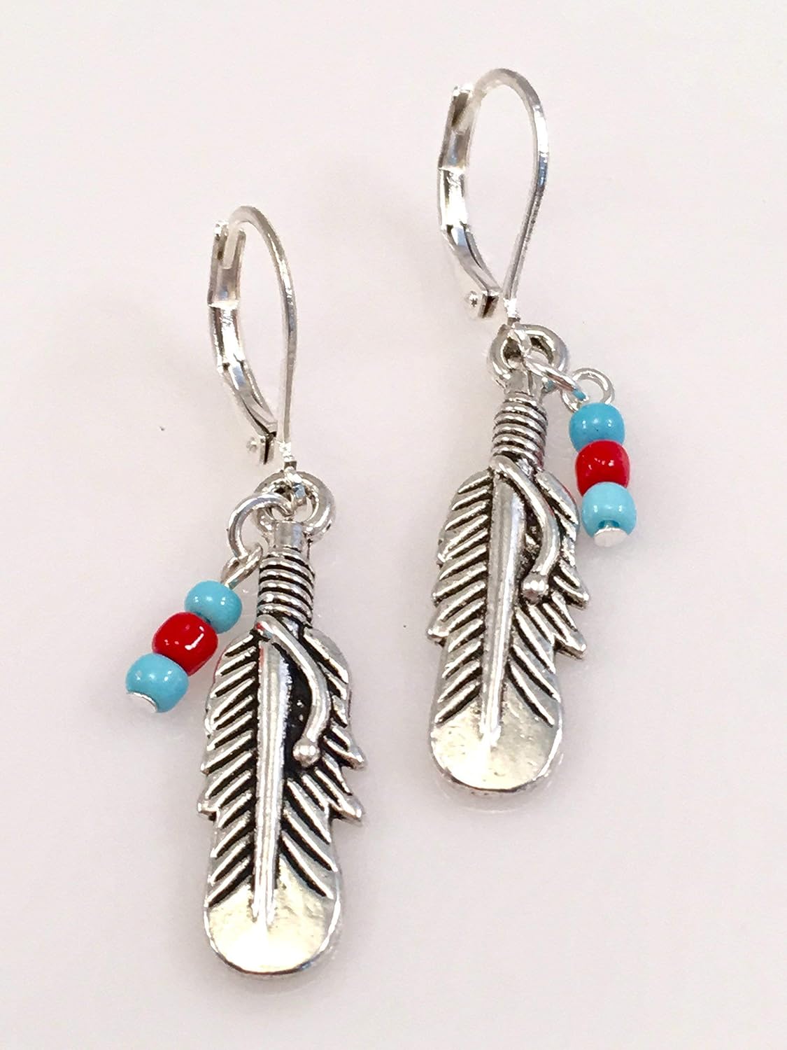 Indian Feather Earrings Handmade