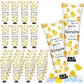 Dimsile 24 Pack Duck Gifts Positive Hand Cream Bulk for Coworker Team Employee Appreciation Women Party Favor Travel Size Mini Lotion Bulk Emotional Support Duck Goodie Bag Stuffer Gifts