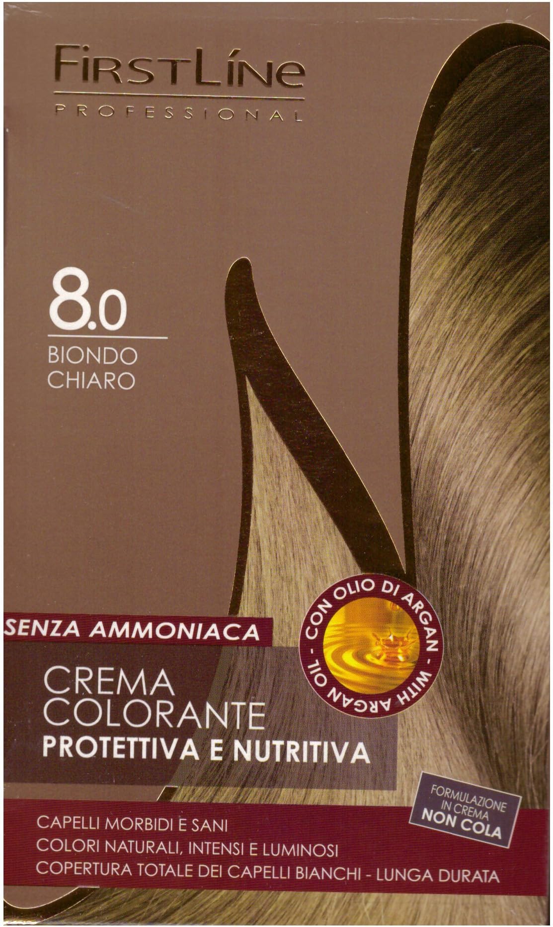 First Line Hair Dye - Ammonia Free - with Argan Oil - 8.0 Light Blonde
