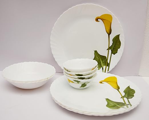 LaOpala Amber Lily Dinner Set, 21-Pieces, Multicolour