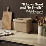 Tydi 4.5L Food Waste Bin with Press Button Lid Taupe view 6